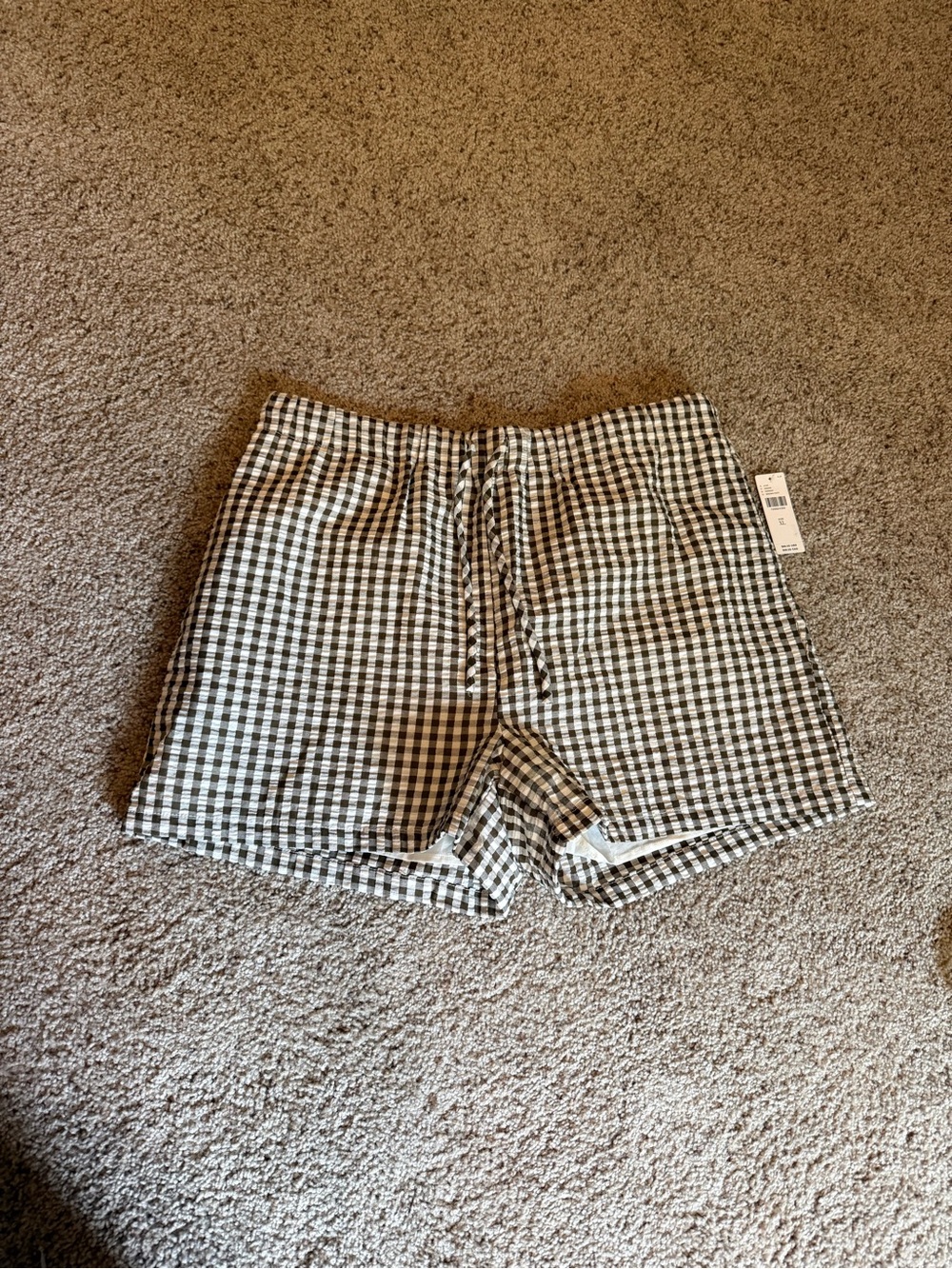 Sanctuary Brown & White Gingham Drawstring Shorts